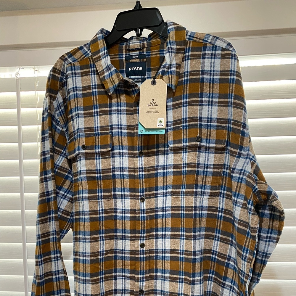 Prana Flannel Button Up Shirt - NWT.